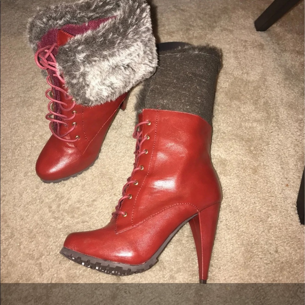 Plush Fur Combat Boot - Picture 7 of 8